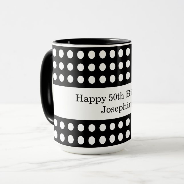 Taza Feliz cumpleaños Polka Dot (Anverso izquierdo)