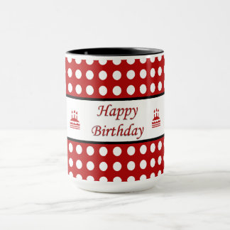 Taza Feliz cumpleaños Polka Dot