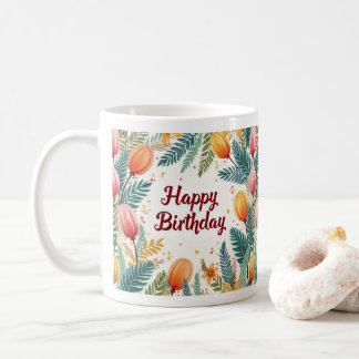taza feliz de cumpleaños