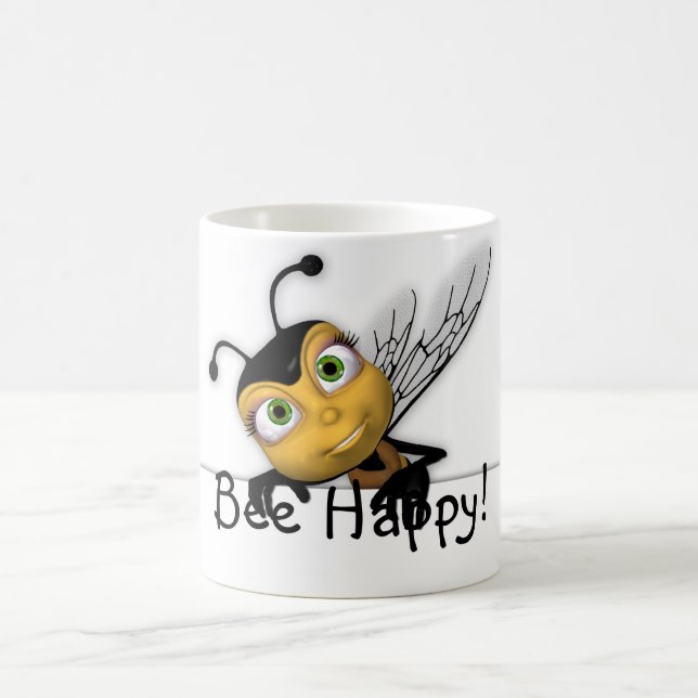 Taza feliz de la abeja - abeja de la miel de la (Centro)