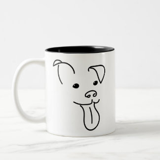 Taza feliz de la cara del perro