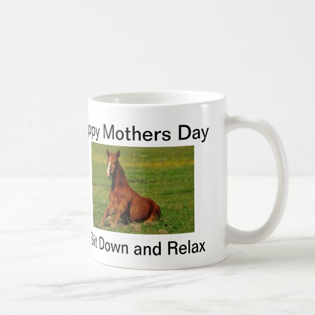 Taza feliz del caballo del Día de la Madre (Derecha)