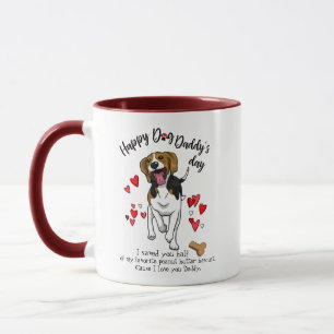 Taza feliz del día de padre de su perro del beagl