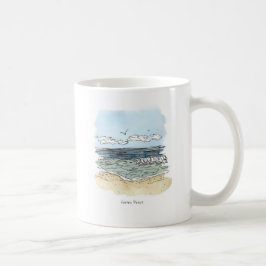 Taza feliz del lugar de la playa