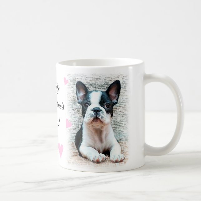 Taza feliz del perrito del bulldog francés del el (Derecha)