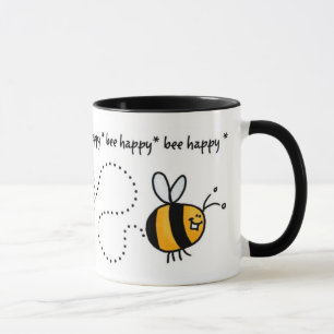 taza feliz del rastro de la abeja