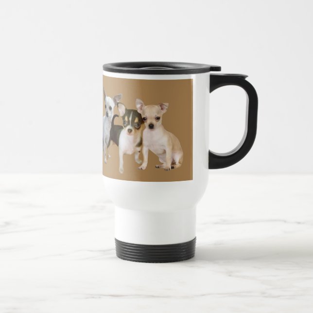 Taza feliz del viaje de la chihuahua (Derecha)