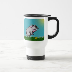 Taza feliz del viaje de las ovejas