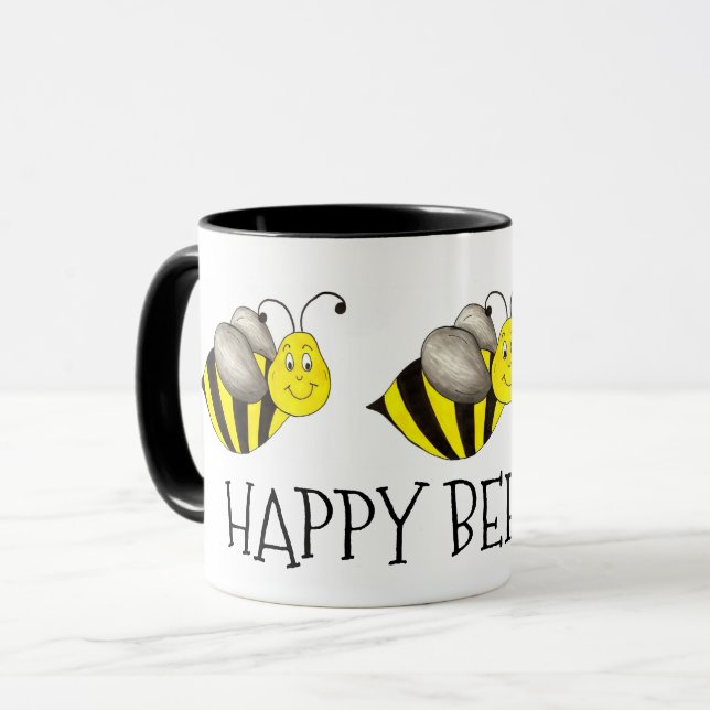 Taza Feliz Día de Abeja Bumblebee Bday Bee fiesta de cu (Anverso izquierdo)