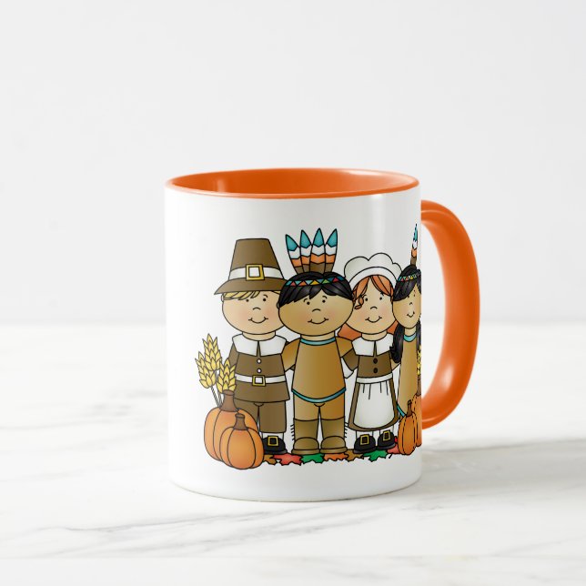 Taza Feliz Día de Acción de Gracias a los niños (Anverso derecho)