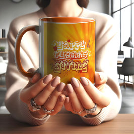 Taza Feliz Día de Acción de Gracias naranja MUG