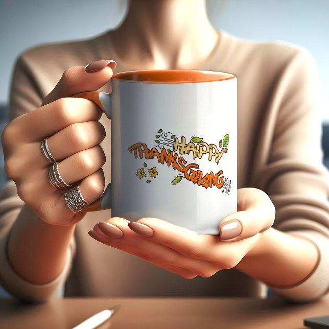 Taza Feliz día de Acción de Gracias y hola otoño MUG (Subido por el creador)