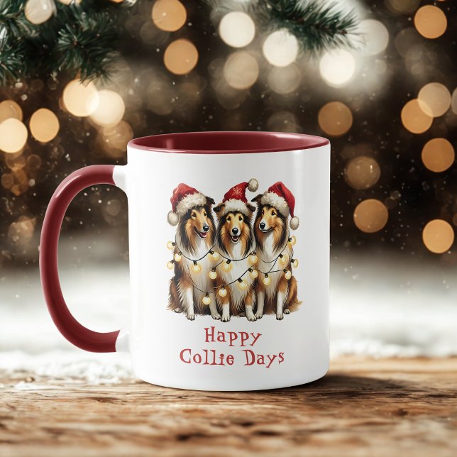 Taza Feliz Día de Collie Navidades Café Perro (Subido por el creador)