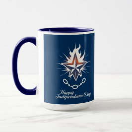Taza Feliz Día de la Independencia Estrella Solitaria B