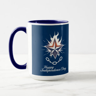 Taza Feliz Día de la Independencia Resplandeciente Estr