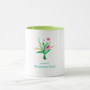 Taza Feliz Día de la Madre Colorido Bouquet de Flores