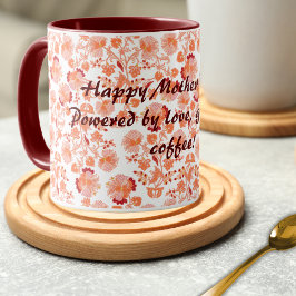 Taza Feliz Día de la Madre con el patrón floral de Lehe