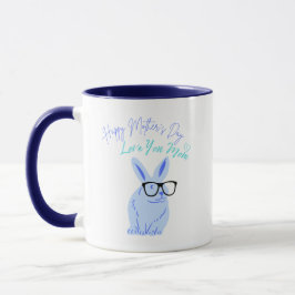 Taza Feliz Día de la Madre Conejo Azul