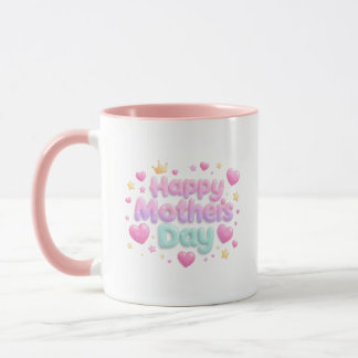 Taza Feliz Día de la Madre Letra Burbuja Linda