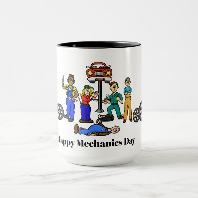 Taza Feliz Día de la Mecánica Mug - Mecánica masculina  (Centro)