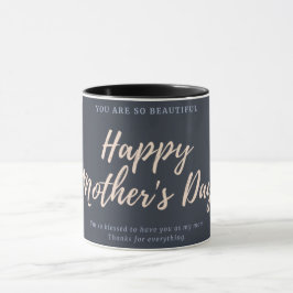 Taza Feliz día de las madres imprimiendo mugre negra