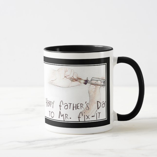 Taza ¡Feliz Día de los Padres al Handyman! (Derecha)