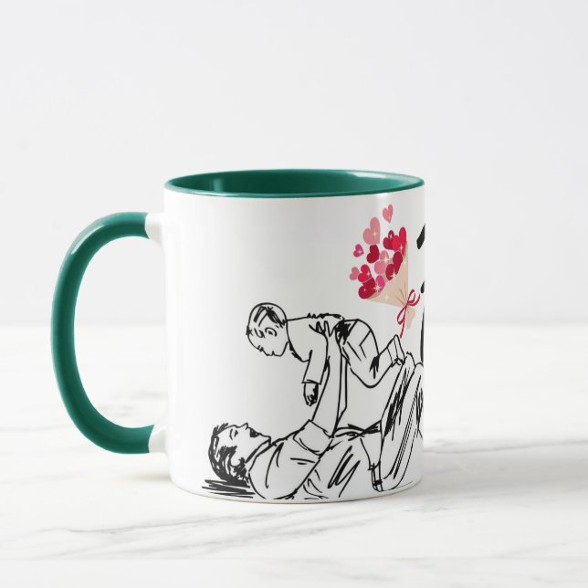 Taza Feliz Día de los Padres Impreso Mug Moderno (Izquierda)