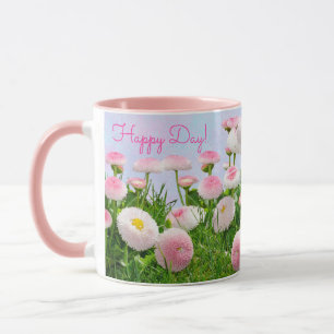 Taza Feliz Día de Mugre Floral Rosa