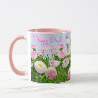 Taza Feliz Día de Mugre Floral Rosa