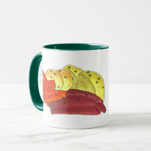 Taza Feliz Día de San Patricio, carne cortada y col