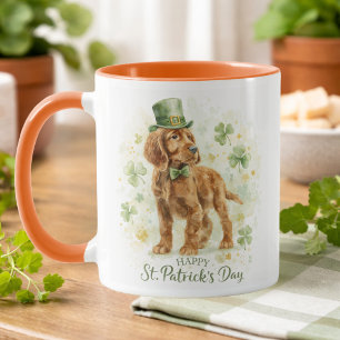 Taza Feliz día de San Patricio Irish Setter