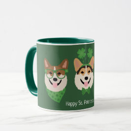 Taza Feliz Día de San Patricio Pembroke Welsh Corgi Dog