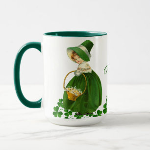 Taza Feliz Día de San Patricio, pequeña niña afortunada