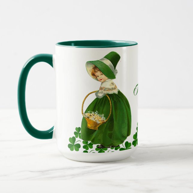 Taza Feliz Día de San Patricio, pequeña niña afortunada (Izquierda)