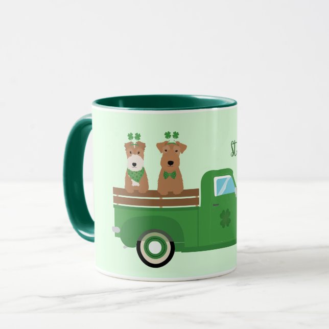 Taza Feliz Día de San Patricio, Perro de Fox Terrier (Anverso izquierdo)