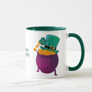 Taza Feliz día de San Patricio Sombrero Duende Trébol