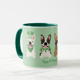 Taza Feliz Día de San Patrón Bulldoges franceses