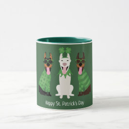 Taza Feliz Día de San Patrón Perros Dobermann