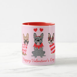 Taza Feliz Día de San Valentín Bulldoges franceses