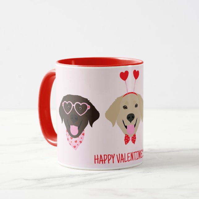 Taza Feliz Día de San Valentín Labrador recuperar perro (Anverso izquierdo)