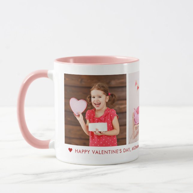 Taza Feliz Día de San Valentín Mommy 3 Photo Personaliz (Izquierda)