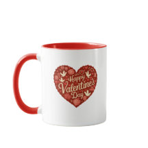 Feliz Día de San Valentín Mug del Corazón Rojo