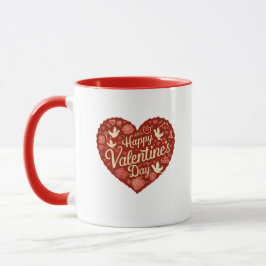 Taza Feliz Día de San Valentín Mug del Corazón Rojo