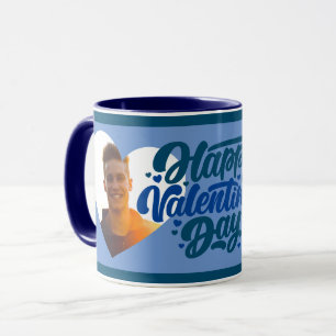 Taza Feliz Día de San Valentín multifoto BLUE