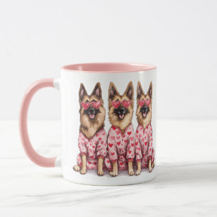 Taza Feliz día de San Valentín perros pastor alemán