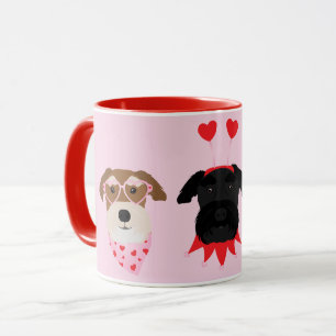 Taza Feliz Día de San Valentín Perros Schnauzer