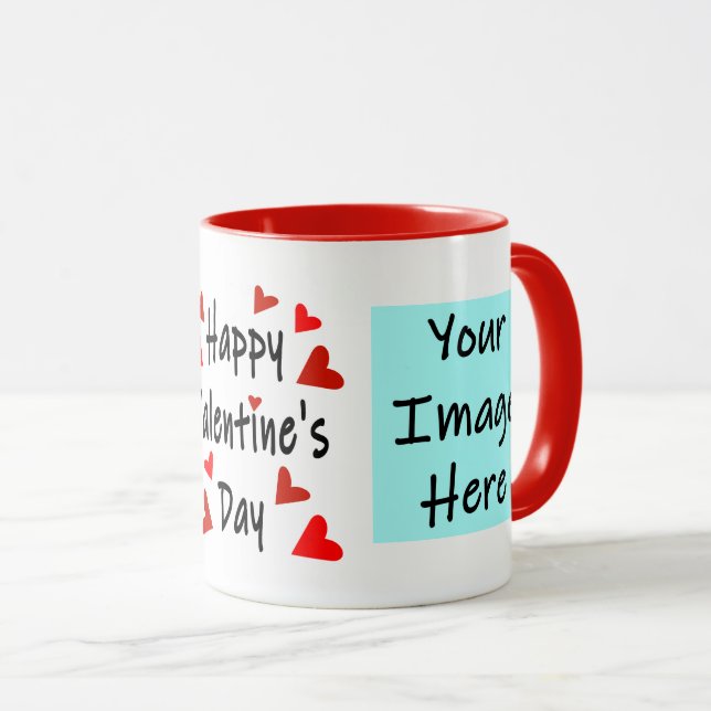 Taza Feliz Día de San Valentín personalizado (Anverso derecho)