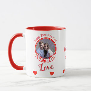 Taza Feliz Día de San Valentín Romántico foto de corazo