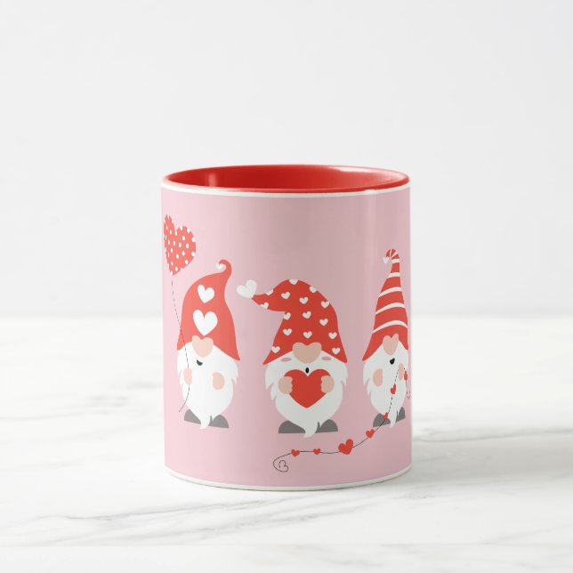 Taza Feliz Día de San Valentín se vuelve rosado rojo (Centro)