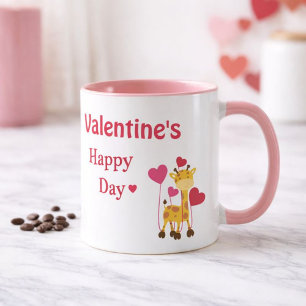 Taza Feliz Día de San Valentín tema de mamá Safari Mug